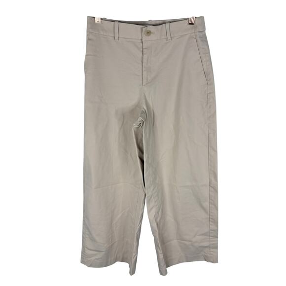 Uniqlo Japan Wide Leg Chino Pants Trouser High Rise Relaxed Minimalist Khaki M - Picture 2 of 9